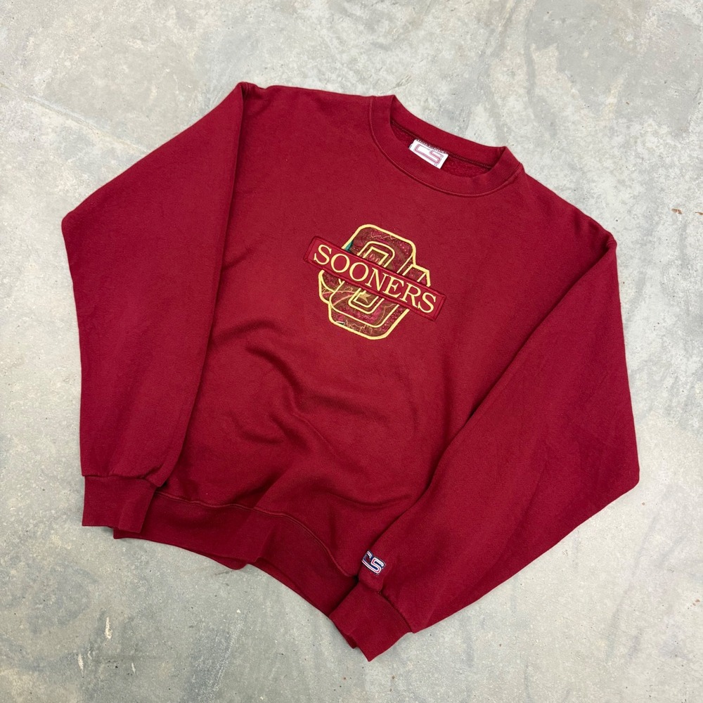 90s Mens Crable Sportswear Oklahoma Sooners Collegiate Sweatshirt Medium